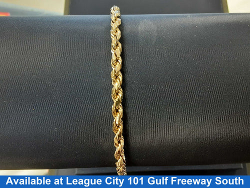 Rope Bracelet - Yellow Gold 10k (.417) 4.3 grams 7 inch