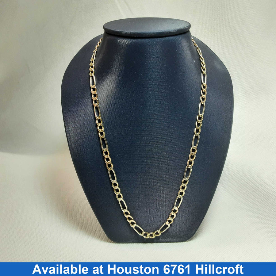Figaro Chain - Tricolor Gold 14k (.585) 8.9 grams 18 inch