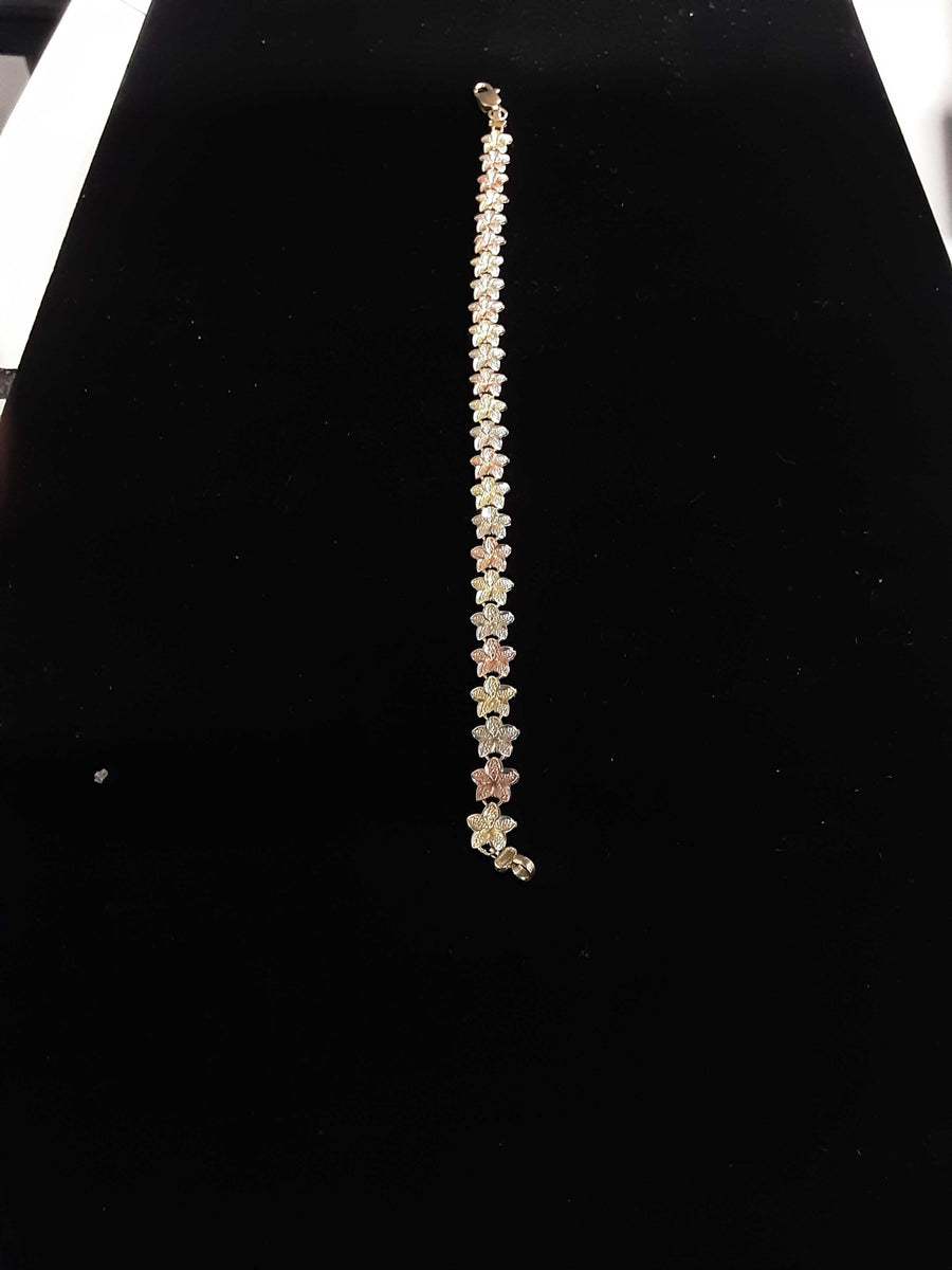 Bracelet - Tricolor Gold 14k (.585) 5.5 grams 8 inch