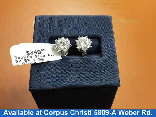 Double Stud Earring - Silver 1.5 grams