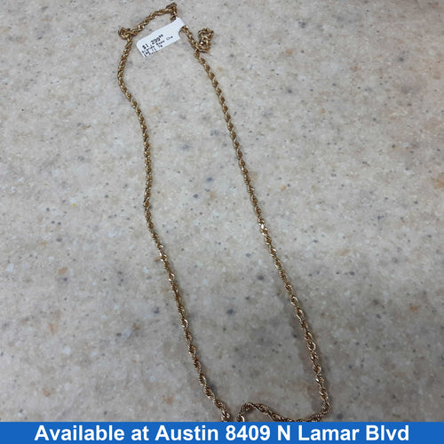 Rope Chain - Yellow Gold 10k (.417) 11.7 grams 22 inch