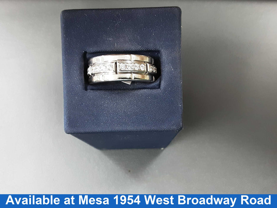 Ring - Wedding Band - White Gold 14k (.585) 10.7 grams Size 9.5