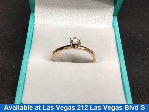 Women's Ring - Solitaire - Yellow Gold 14k (.585) 2 grams Size 20