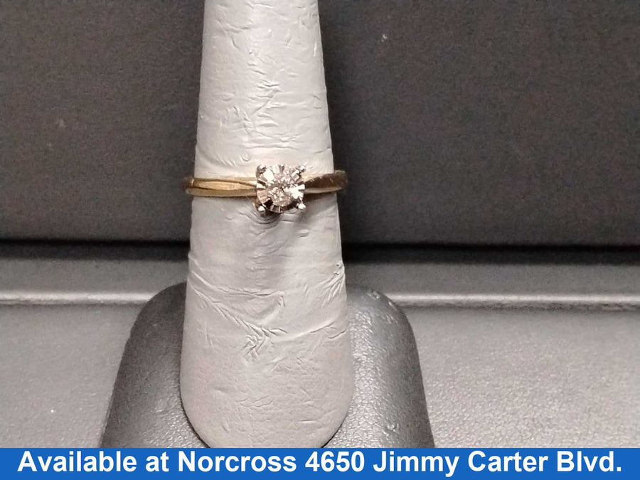 Women's Ring - Solitaire - Yellow Gold 10k (.417) 2.4 grams Size 20