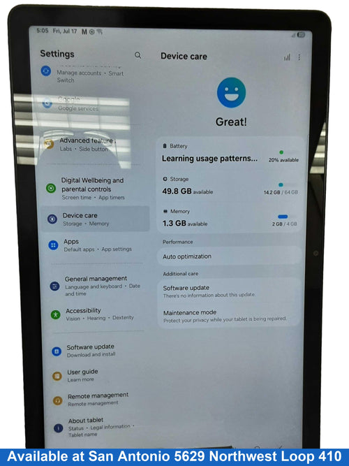 Samsung Sm-x218u Black Tablet