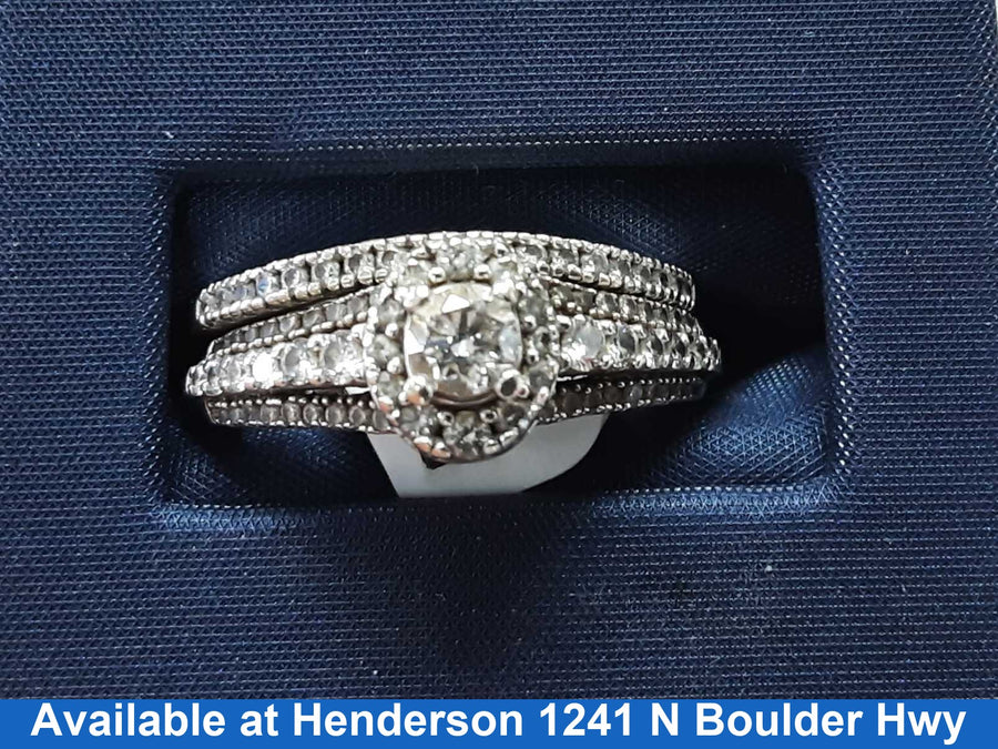 Ring - Engagement Set - White Gold 10k (.417) 5.4 grams Size 11.5