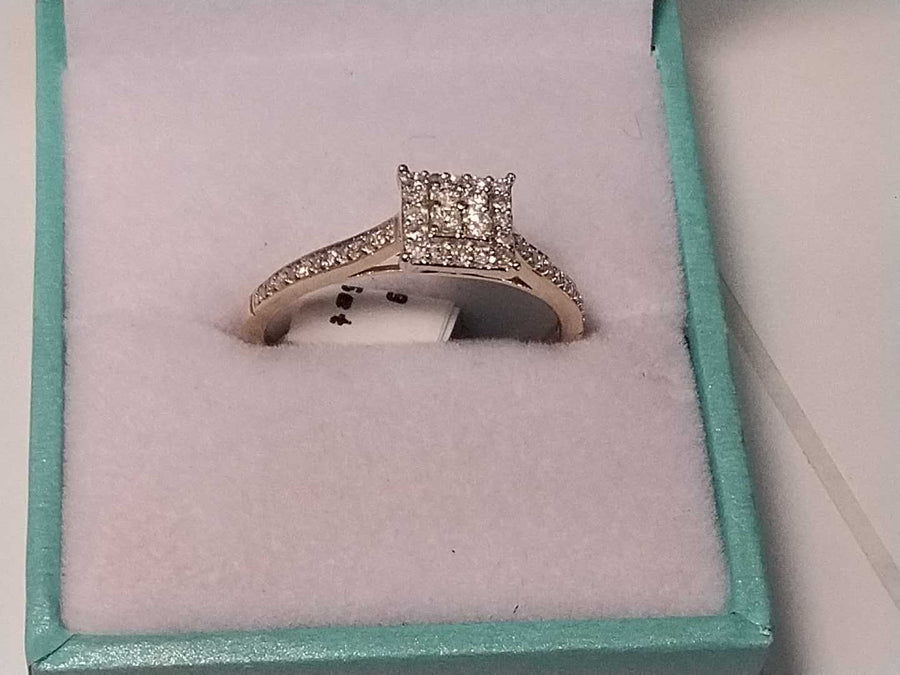 Ring - Engagement Set - Yellow Gold 10k (.417) 2.2 grams Size 8.5