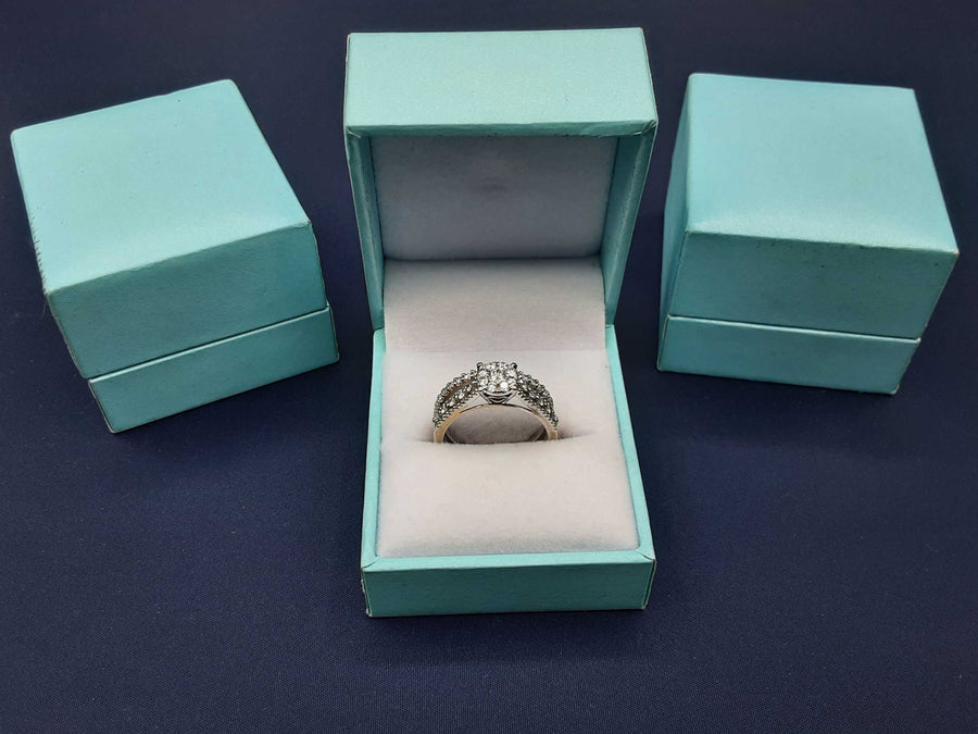 Ring - Engagement Set - White Gold 14k (.585) 5.5 grams Size 7.5