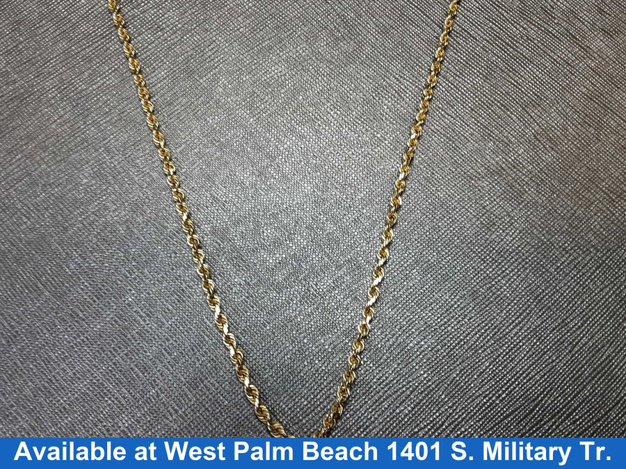 Rope Chain - Yellow Gold 14k (.585) 16 grams 24 inch