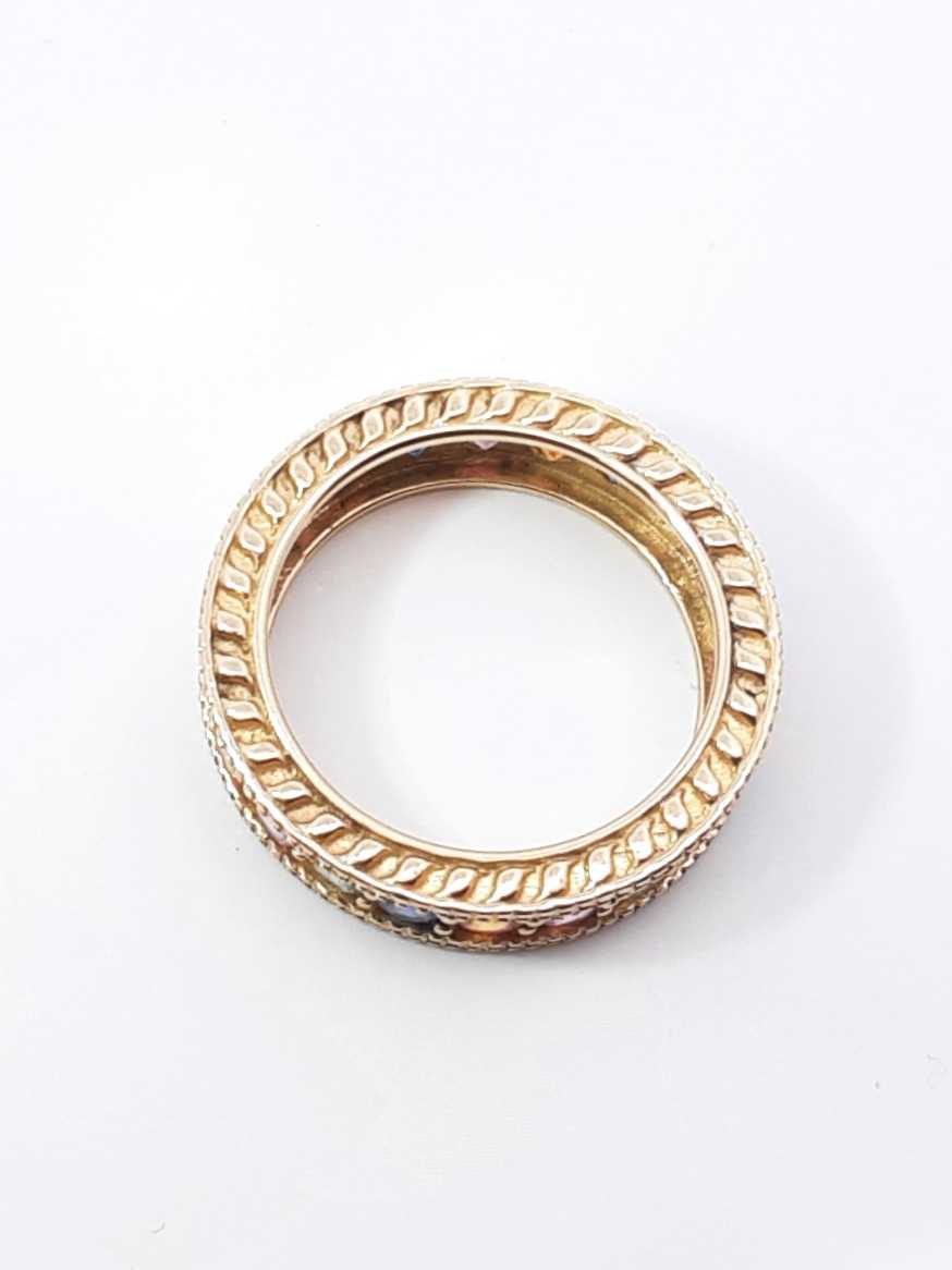 Rainbow Sapphire Eternity Band In 14k Yellow Gold 6 Grams Size 9 Fw1025lerdu