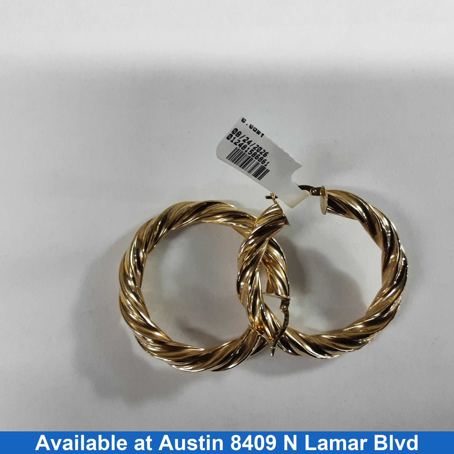 Hoop Earrings - Yellow Gold 14k (.585) 6.4 grams