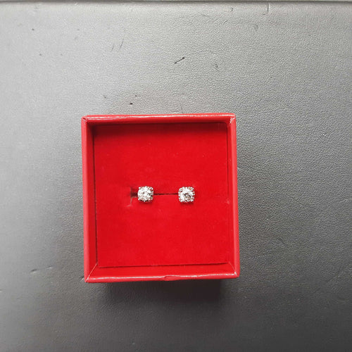 Double Stud Earring - White Gold 10k (.417) 1.3 grams