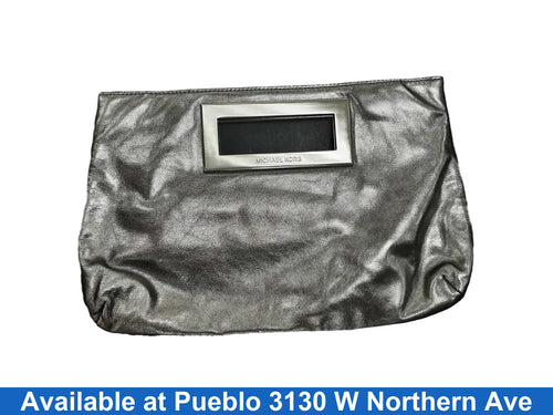 Michael Kors Berkley Clutch Silver Purse / Handbag