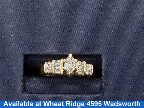 Ring - Wedding Set - Yellow Gold 14k (.585) 3.4 grams Size 7.5