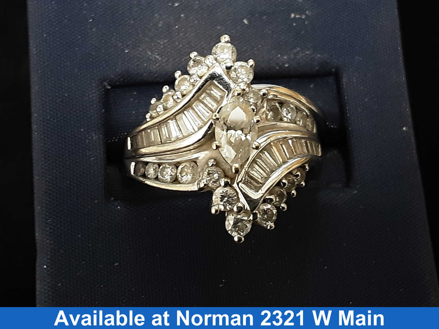 Ring - Engagement Set - White Gold 14k (.585) 8.4 grams Size 7.5