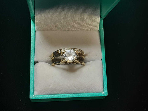Ring - Engagement Set - Yellow Gold 10k (.417) 4.4 grams Size 8