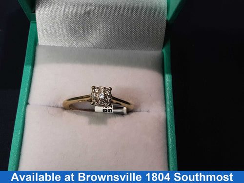 Women's Ring - Solitaire - Yellow Gold 14k (.585) 2.4 grams Size 7.5
