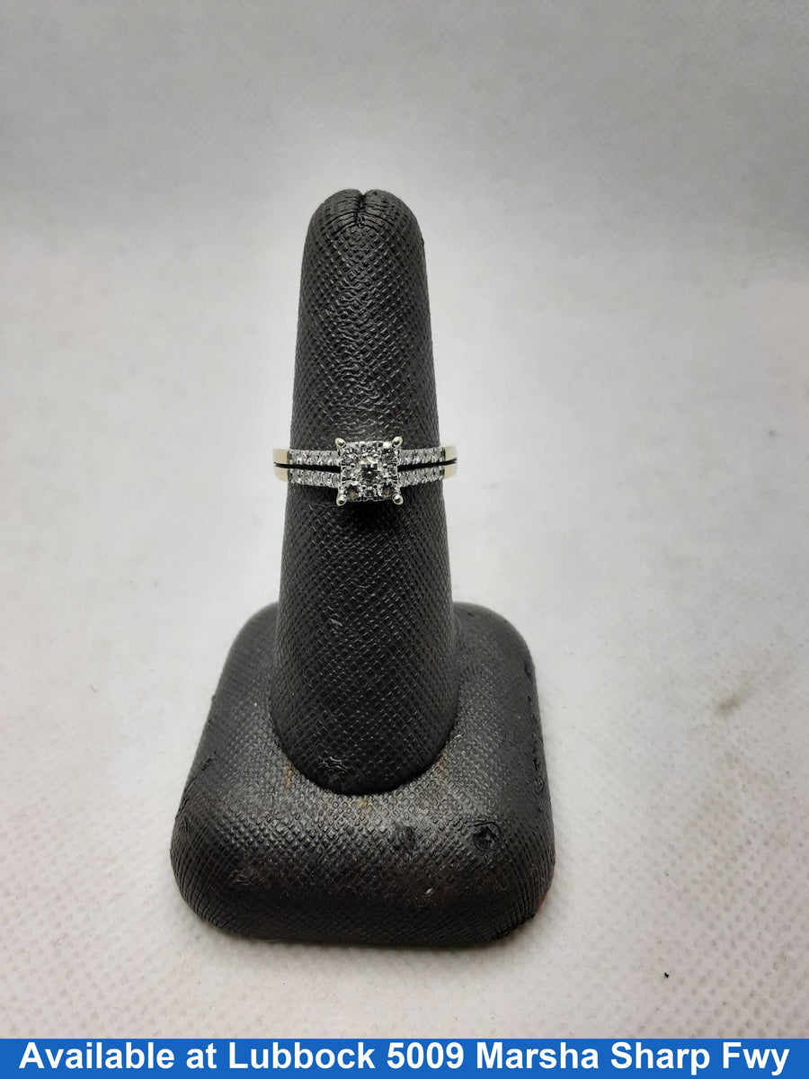 Ring - Engagement Set - White Gold 14k (.585) 3.6 grams Size 7.5