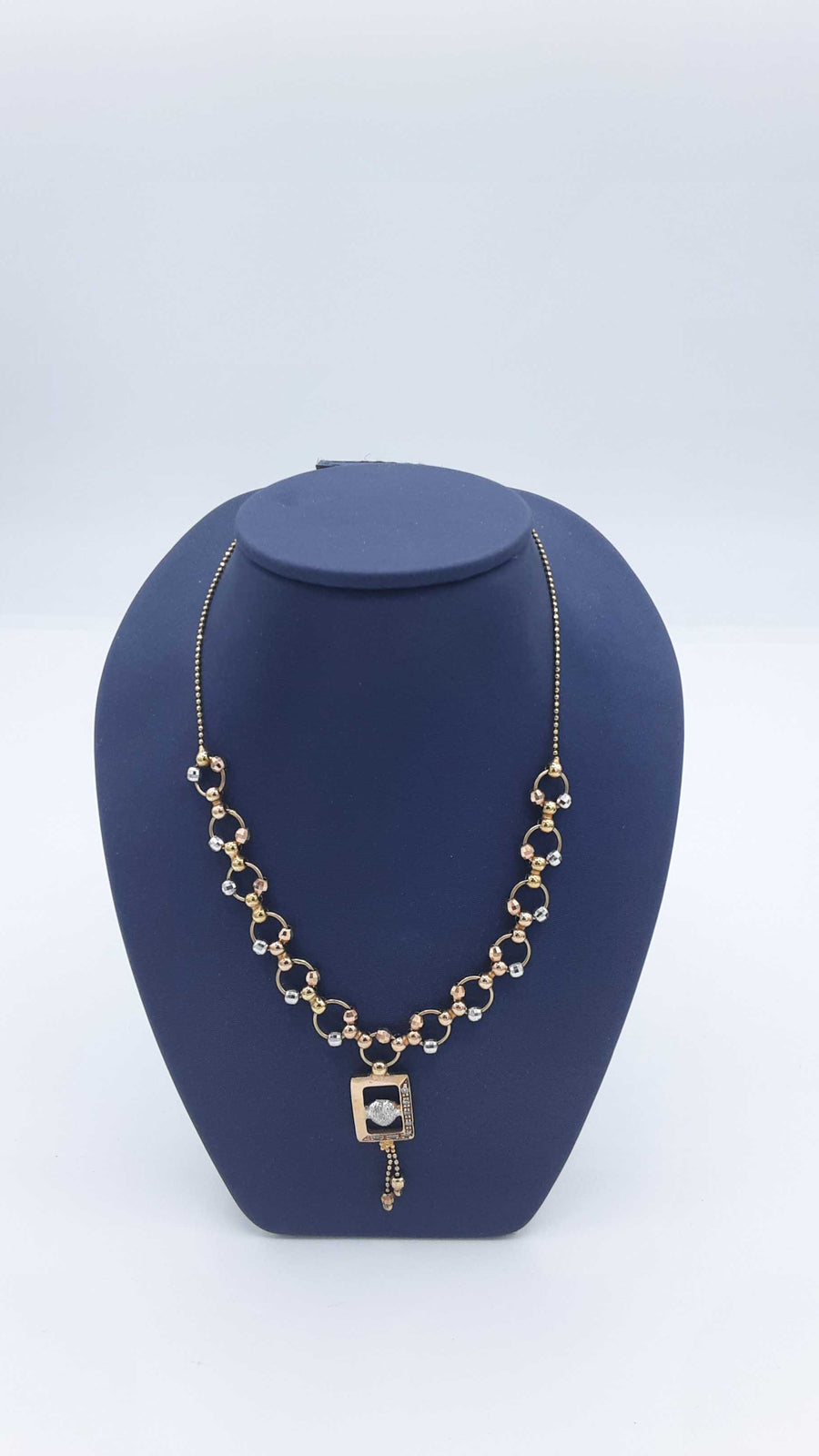 Bead Chain - Tricolor Gold 14k (.585) 8.9 grams 18 inch