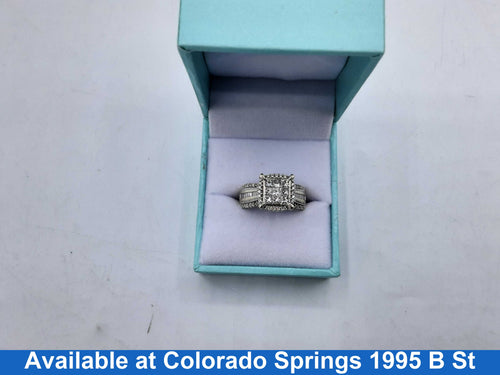 Ring - Wedding Set - White Gold 14k (.585) 6.7 grams Size 7