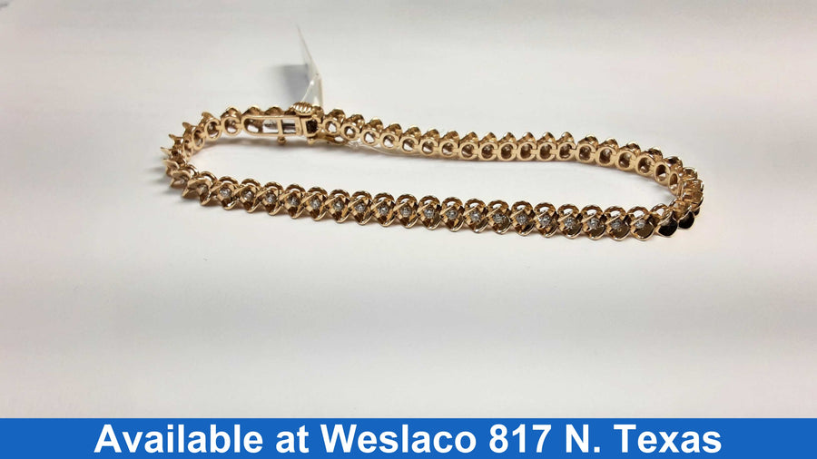 Tennis Bracelet - Yellow Gold 10k (.417) 8 grams 7 inch