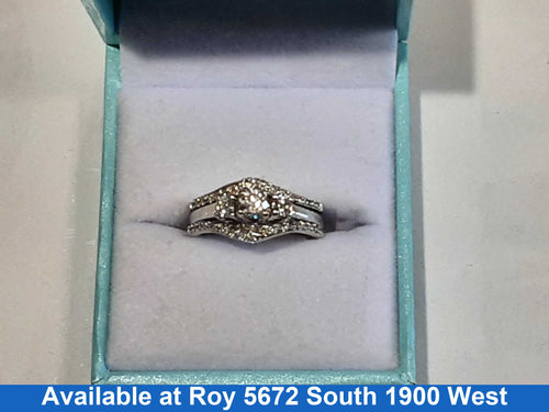 Ring - Wedding Set - White Gold 10k (.417) 4.8 grams Size 5