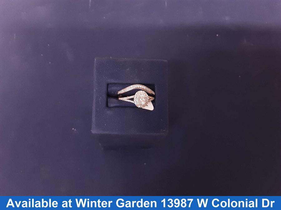 Ring - Engagement Set - White Gold 10k (.417) 3.2 grams Size 6.5