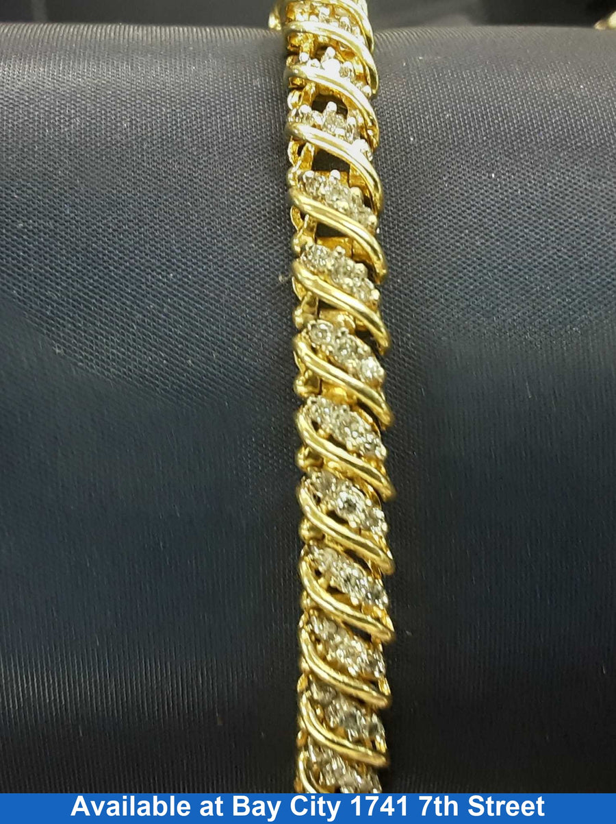 Tennis Bracelet - Yellow Gold 14k (.585) 17.3 grams 8 inch