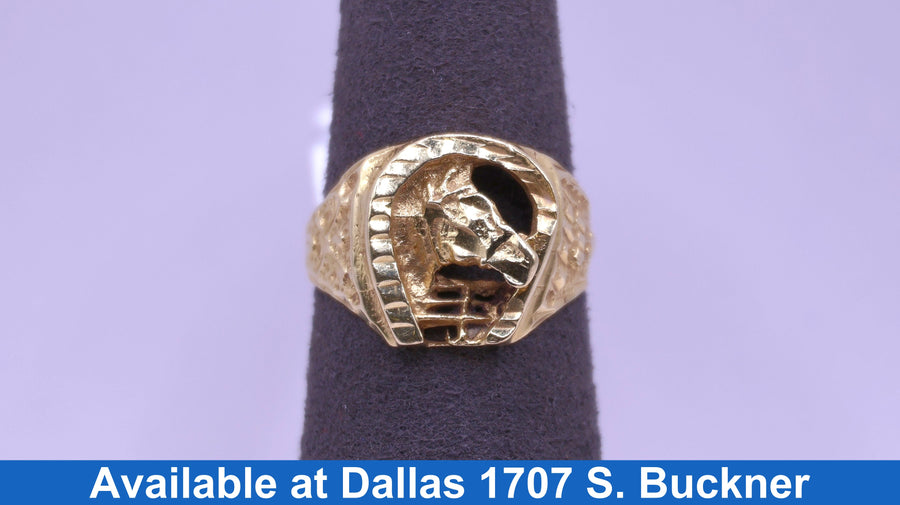 Horseshoe Ring - Yellow Gold 14k (.585) 3.8 Grams Size 6
