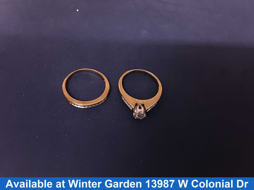 Ring - Engagement Set - Yellow Gold 10k (.417) 5.4 grams Size 8