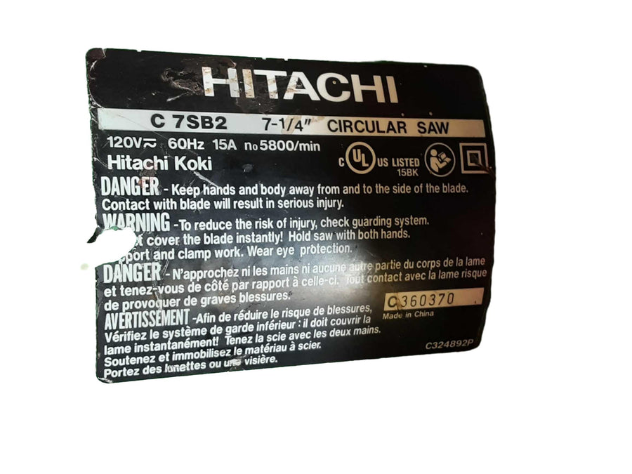 Hitachi C7sb2 Green Corded Circular Saw