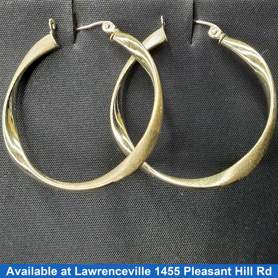 Hoop Earrings - White Gold 14k (.585) 2.3 grams