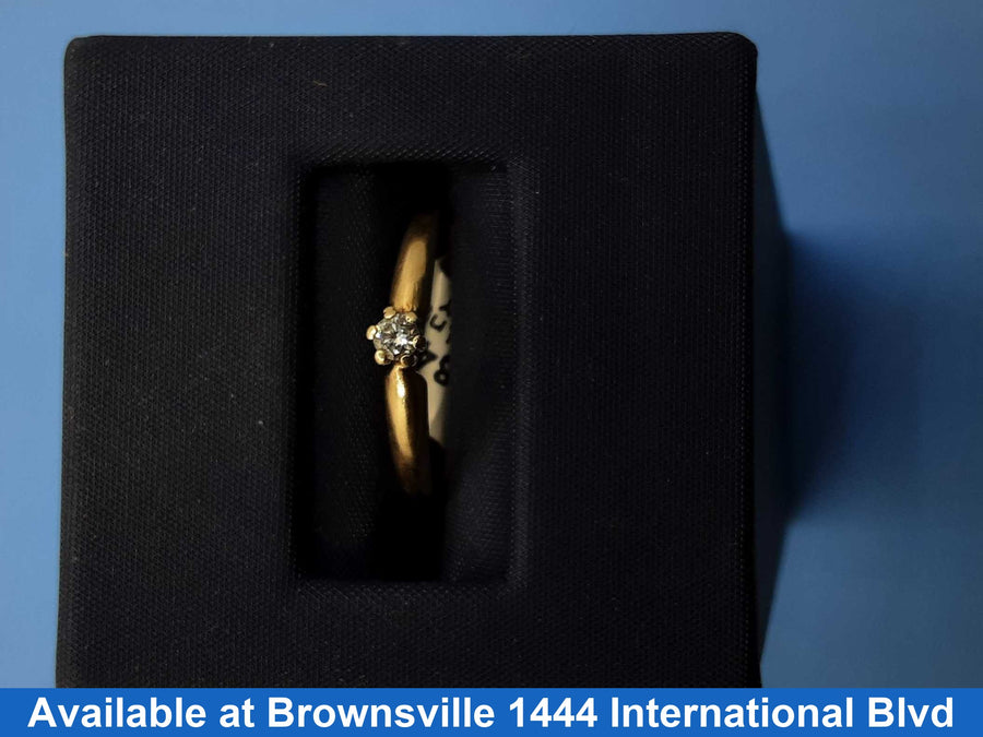 Women's Ring - Solitaire - Yellow Gold 10k (.417) 1.5 grams Size 5