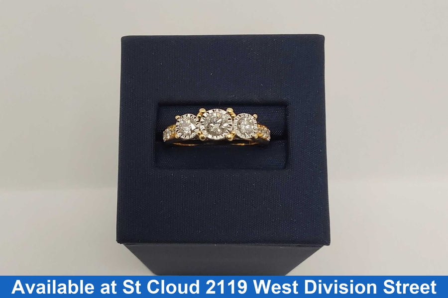 Ring - Wedding Set - Yellow Gold 14k (.585) 4.43 grams Size 7.5