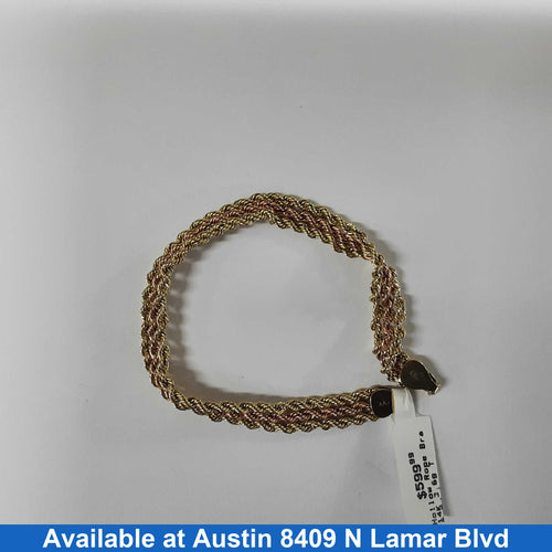 Rope Bracelet - Tricolor Gold 14k (.585) 3.6 grams 14 inch