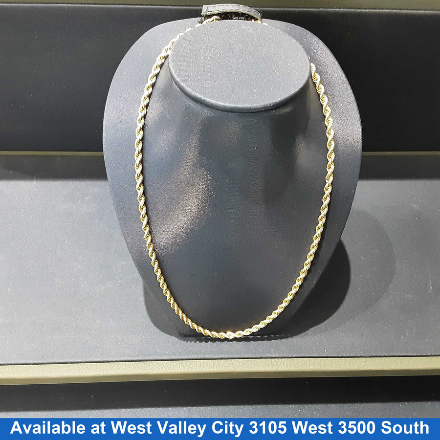 Rope Chain - Yellow Gold 14k (.585) 28.1 grams 25 inch