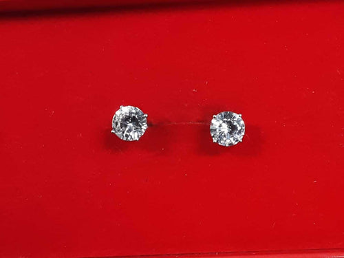 Double Stud Earring - White Gold 14k (.585) 1.4 grams