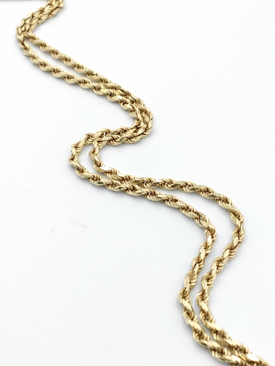 Diamond Cut Rope Chain - Yellow Gold 14k (.585) 10.5 grams 20 inch