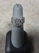 Ring - Wedding Set - White Gold 14k (.585) 7.7 grams Size 9