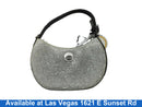 Versace Crystal Half Moon Silver Purse / Handbag