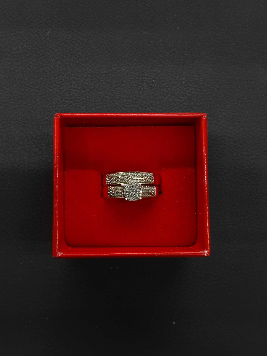 Ring - Engagement Set - Yellow Gold 10k (.417) 4 grams Size 6