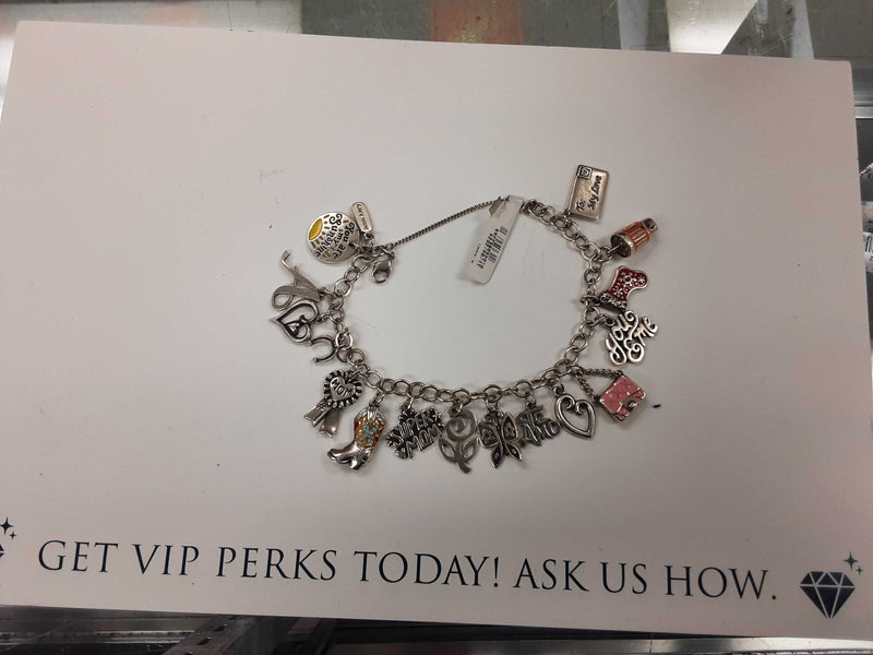 Charm Bracelet Silver 62 grams 7 inch
