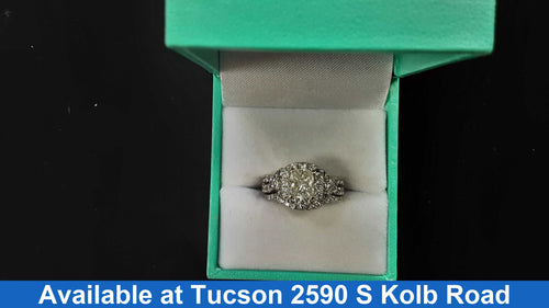 Ring - Wedding Set - White Gold 14k (.585) 6.4 grams Size 7