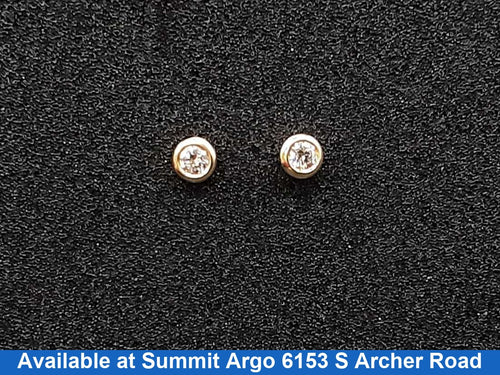 Double Stud Earring - Yellow Gold 14k (.585) 1.8 grams