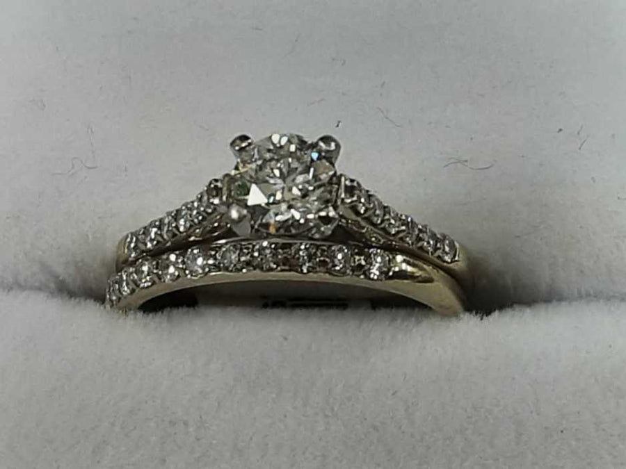 Ring - Engagement Set - White Gold 14k (.585) 3.7 grams Size 8