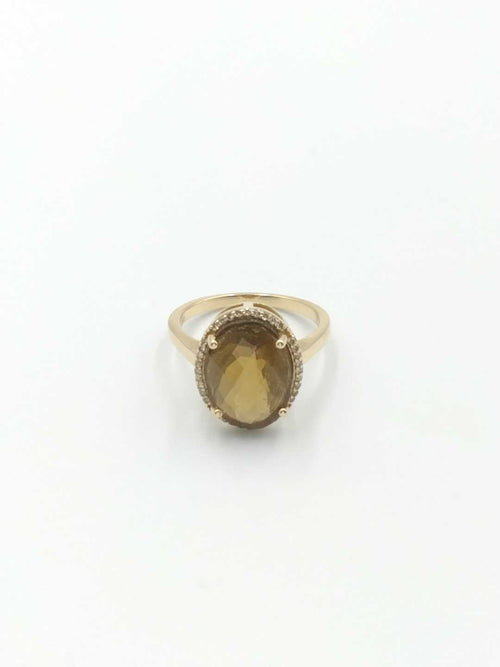 Women's Ring - Solitaire - Yellow Gold 14k (.585) 4.1 grams Size 7.5