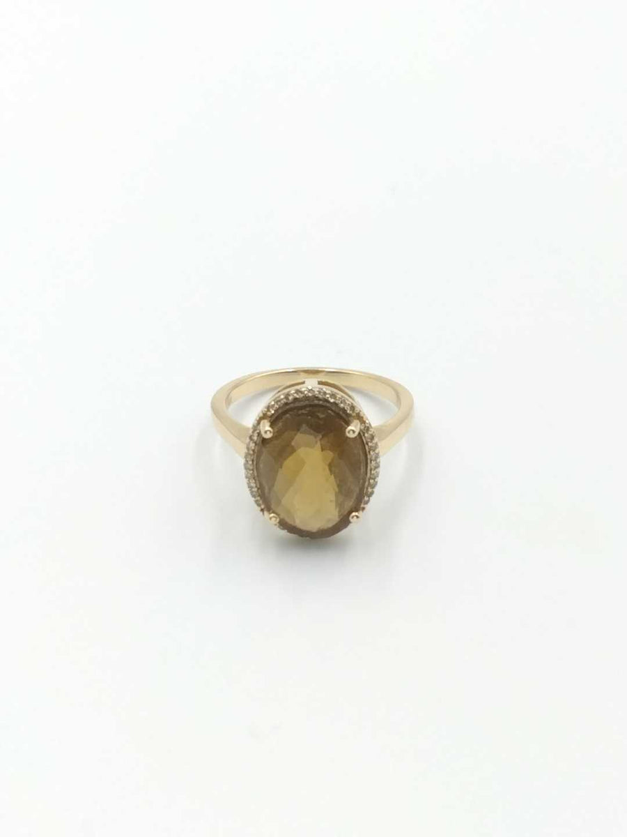 Women's Ring - Solitaire - Yellow Gold 14k (.585) 4.1 grams Size 7.5