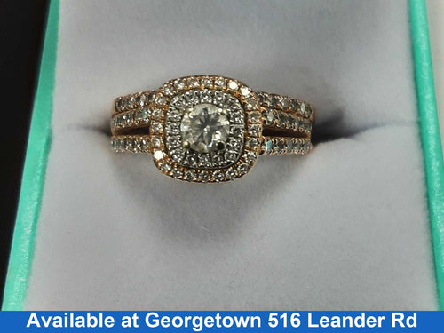 Ring - Engagement Set - Rose Gold 18k (.750) 5.7 grams Size 8.5