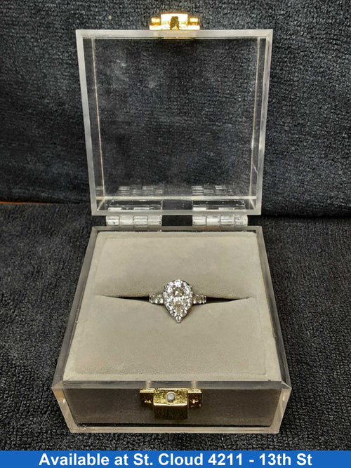 Ring - Wedding Set - White Gold Pear Shape Engagement Ring