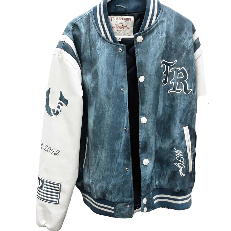 True Religion Denim Varsity Jacket Blue